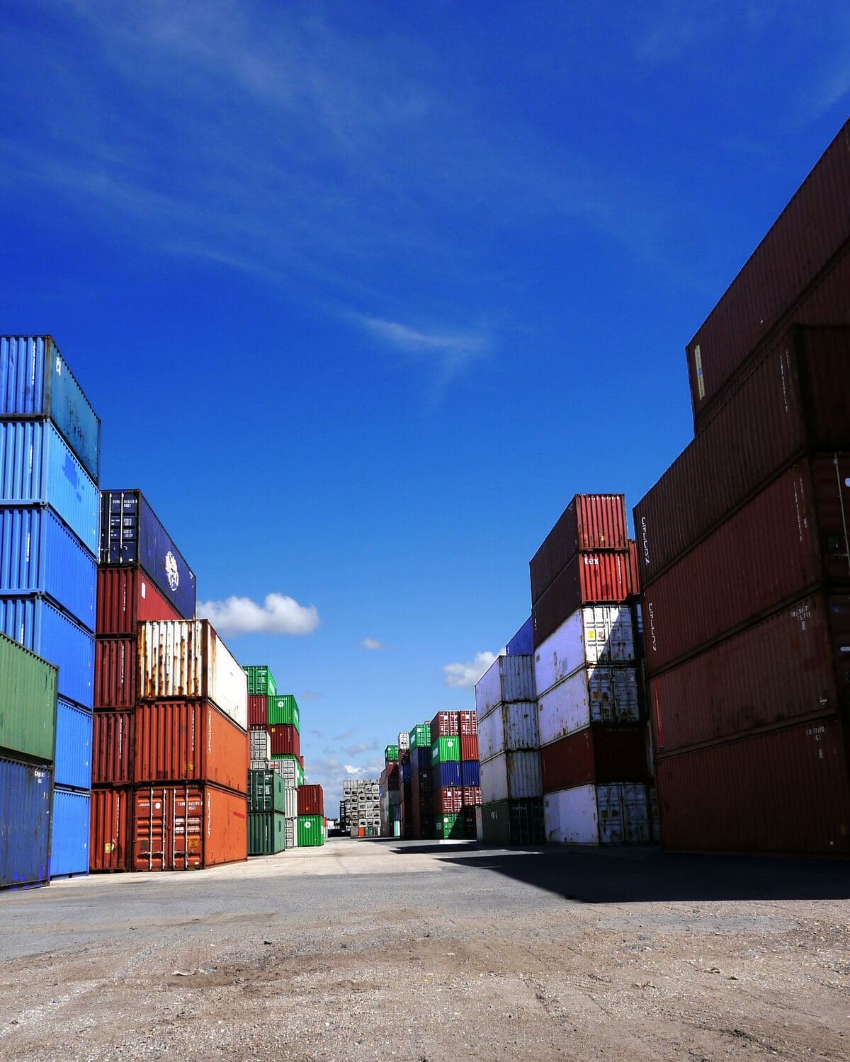 Contenedor de exportación en puerto